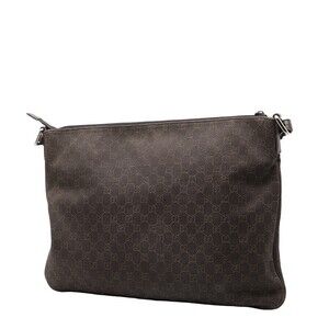 Gucci Crossbody Shoulder Bag Canvas GG Leather Brown
